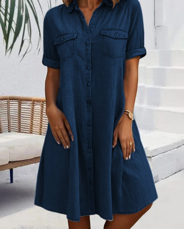 Jeanskleid für Damen - Luftiges Hemdblusenkleid für den Sommer