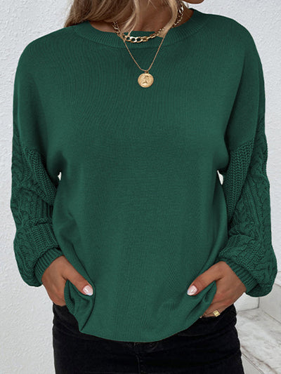 Lockerer Langärmeliger Strickpullover für Damen