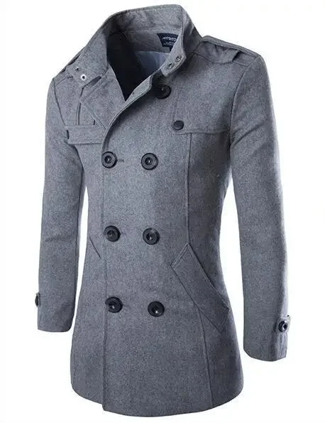 Doppelreihiger Peacoat mit hohem Kragen für Herren