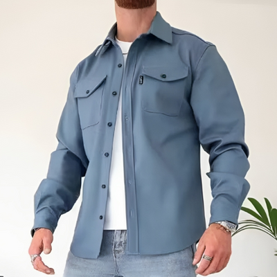 Langärmeliger Mantel mit Taschen für Herren