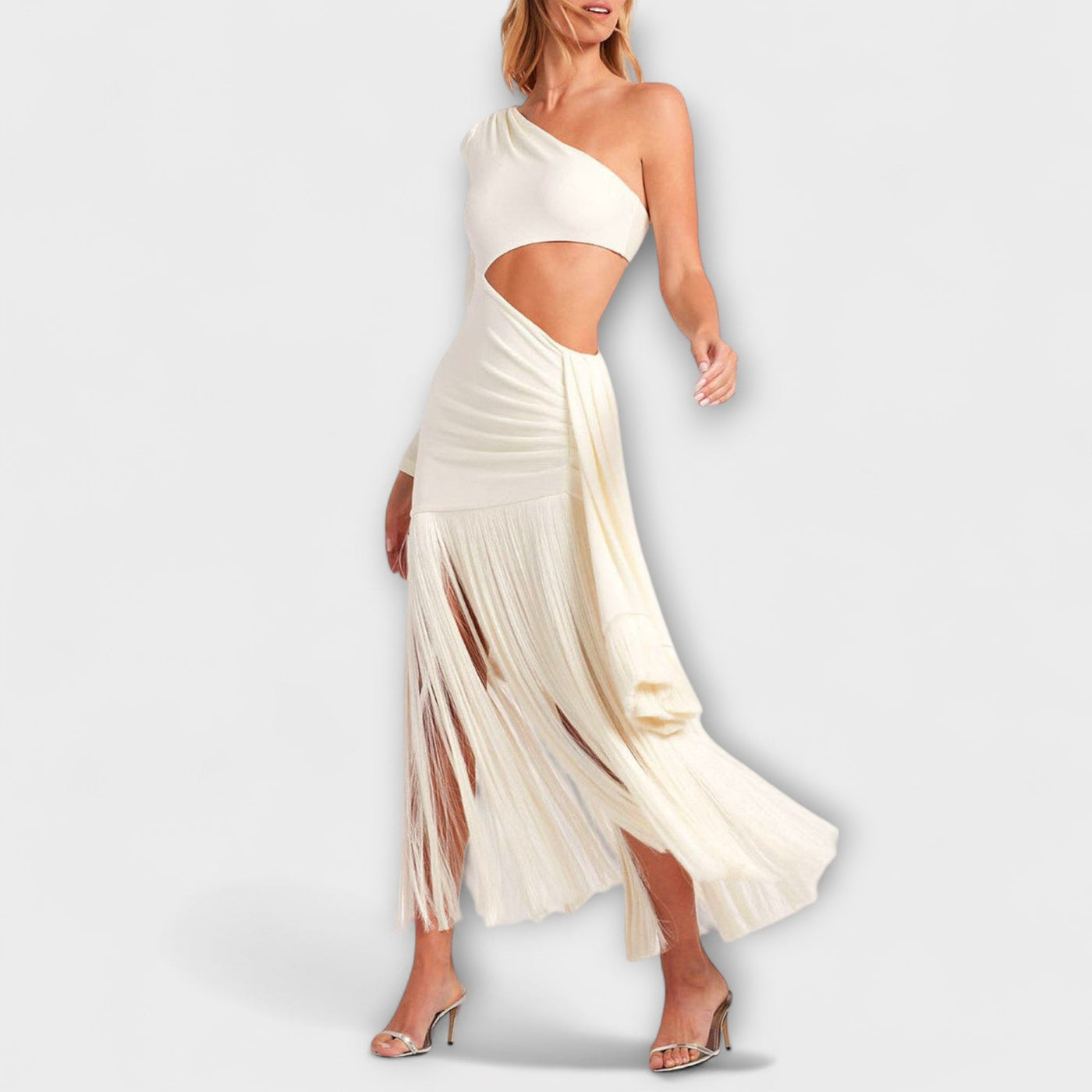 Alice - Faszinierendes Maxi-Kleid mit Cutout und Fransen