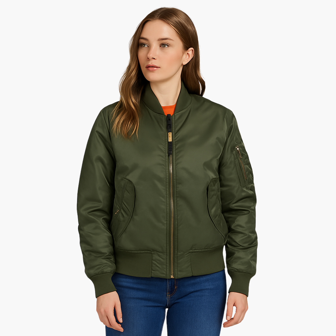 Damenjacke mit geripptem Kragen und Ärmeltasche