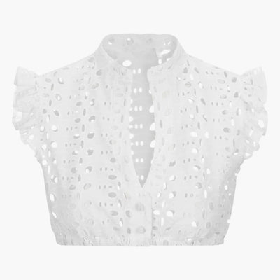 Broderie Anglaise Dirndlbluse für Damen - Oktoberfest 2025