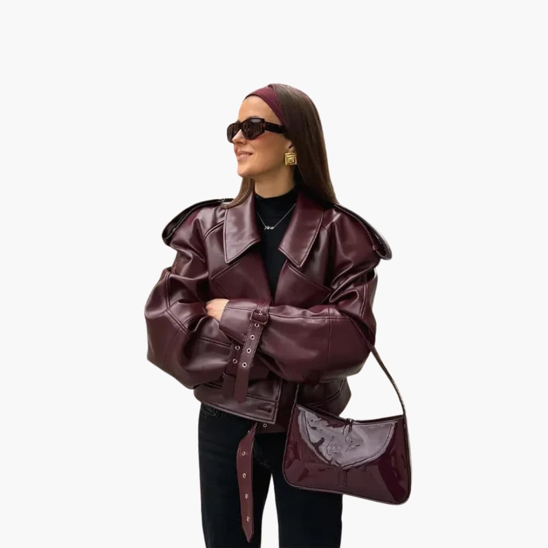 Damen Kurzjacke mit Reverskragen und Frontreißverschluss