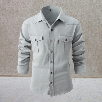 Lothar | Hemd mit Stehkragen aus Baumwolle, elegant und casual