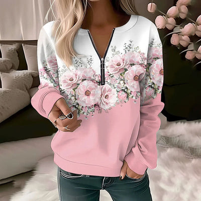 Rosa Geblümter Pullover für Damen