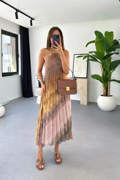 Elegantes Plisseekleid | Luftige A-Linie & fließender Schnitt | Sommerlicher Bohème-Look