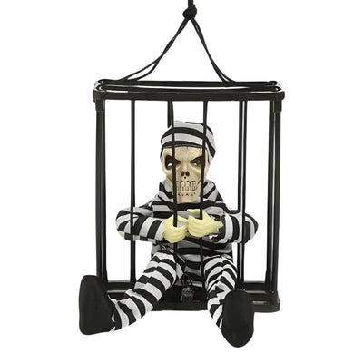 FrightCorp Animatronisches Gefängnis‑Skelett mit Sprach‑, Licht‑ & Soundeffekten