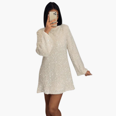 Mini-Kleid für Damen mit Pailletten-Details für besondere Anlässe