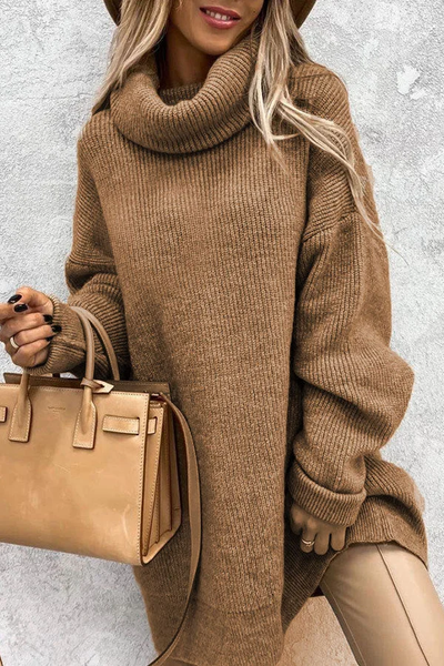 Übergroßer Strickpullover  mit Puffärmeln für Damen