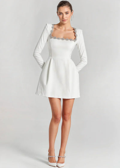 Vera | Kurzes Kleid mit quadratischem Ausschnitt