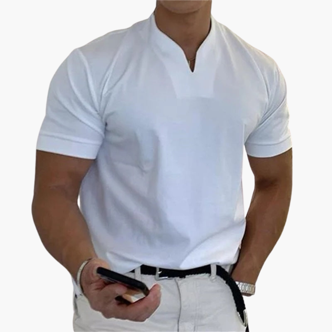 Slim Fit Shirt für Herren – Kurzarm mit V-Ausschnitt Style