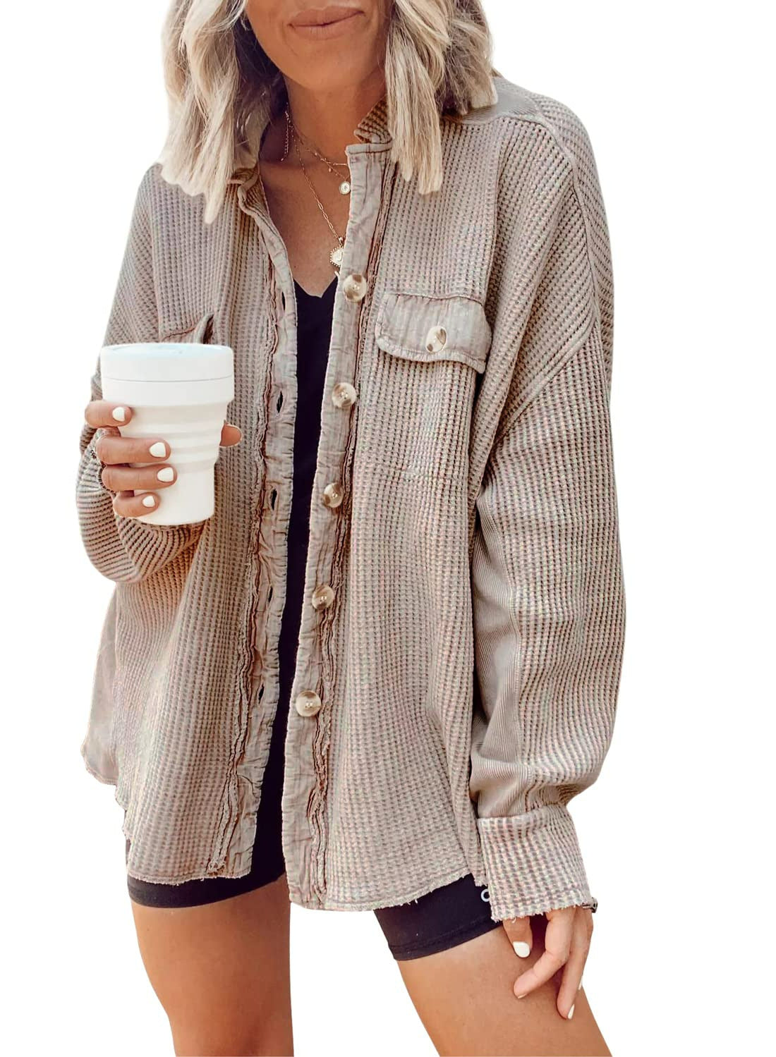 Hemdjacke mit Knopfleiste für Damen