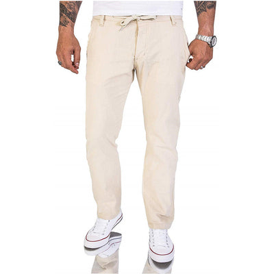 Lässige Herren Baumwoll Casual-Hose im einfarbigen Design