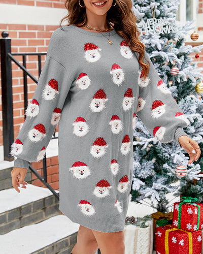 Kuscheliges Santa-Pulloverkleid für Damen