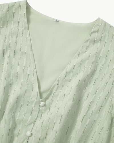 Lara™ | Kleid mit V-Ausschnitt und Rüschenärmeln