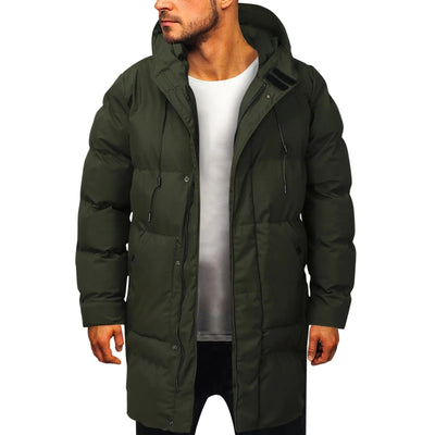 Lange Winterjacke mit Kapuze für Männer
