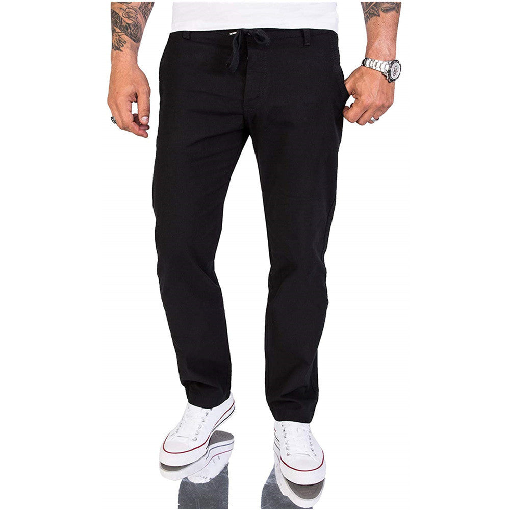 Lässige Herren Baumwoll Casual-Hose im einfarbigen Design