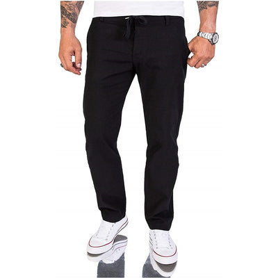 Lässige Herren Baumwoll Casual-Hose im einfarbigen Design