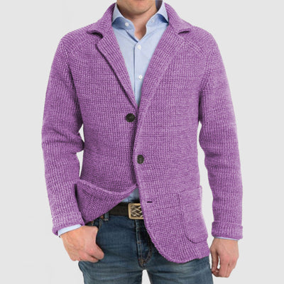 Waffelstrickjacke mit Gekerbtem Revers für Männer