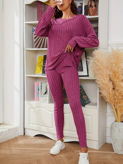 Damen Strick Zweiteiler für den Sommer – Leichter Pullover & Hose Set für warme Tage