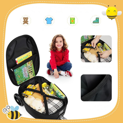 2-in-1 Kinder-Rollerkoffer mit LED-Rädern – Wasserabweisendes Handgepäck für Reise und Spaß, faltbar, für Kinder ab 5 Jahren