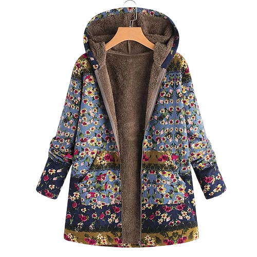 Geblümte Winterjacke für Frauen