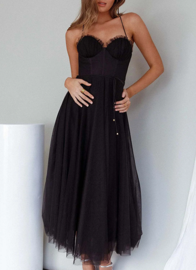 Josephine Elegantes Kleid | Sommerliches Midikleid für Damen, rückenfrei und trägerlos