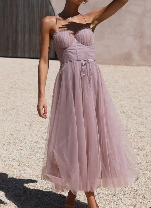 Josephine Elegantes Kleid | Sommerliches Midikleid für Damen, rückenfrei und trägerlos