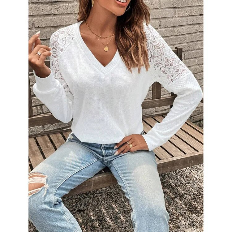 Sexy Wintertop mit V-Ausschnitt