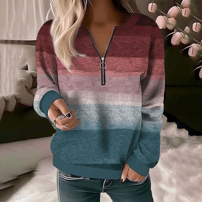 Half-Zip Farbverlaufspullover für Damen