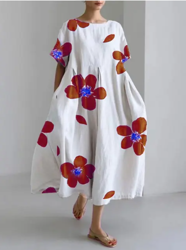 Amalia Blumenkleid | Stilvolles Kleid mit übergroßem Blumenmuster