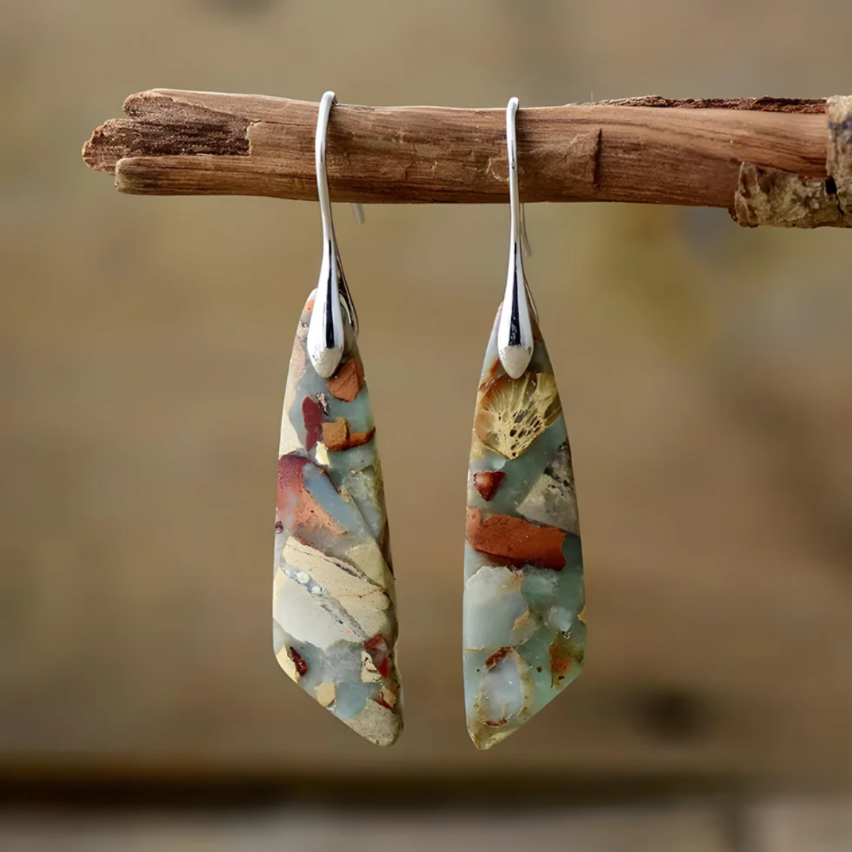 Saphira – Marmorierte Kunststein-Hänger