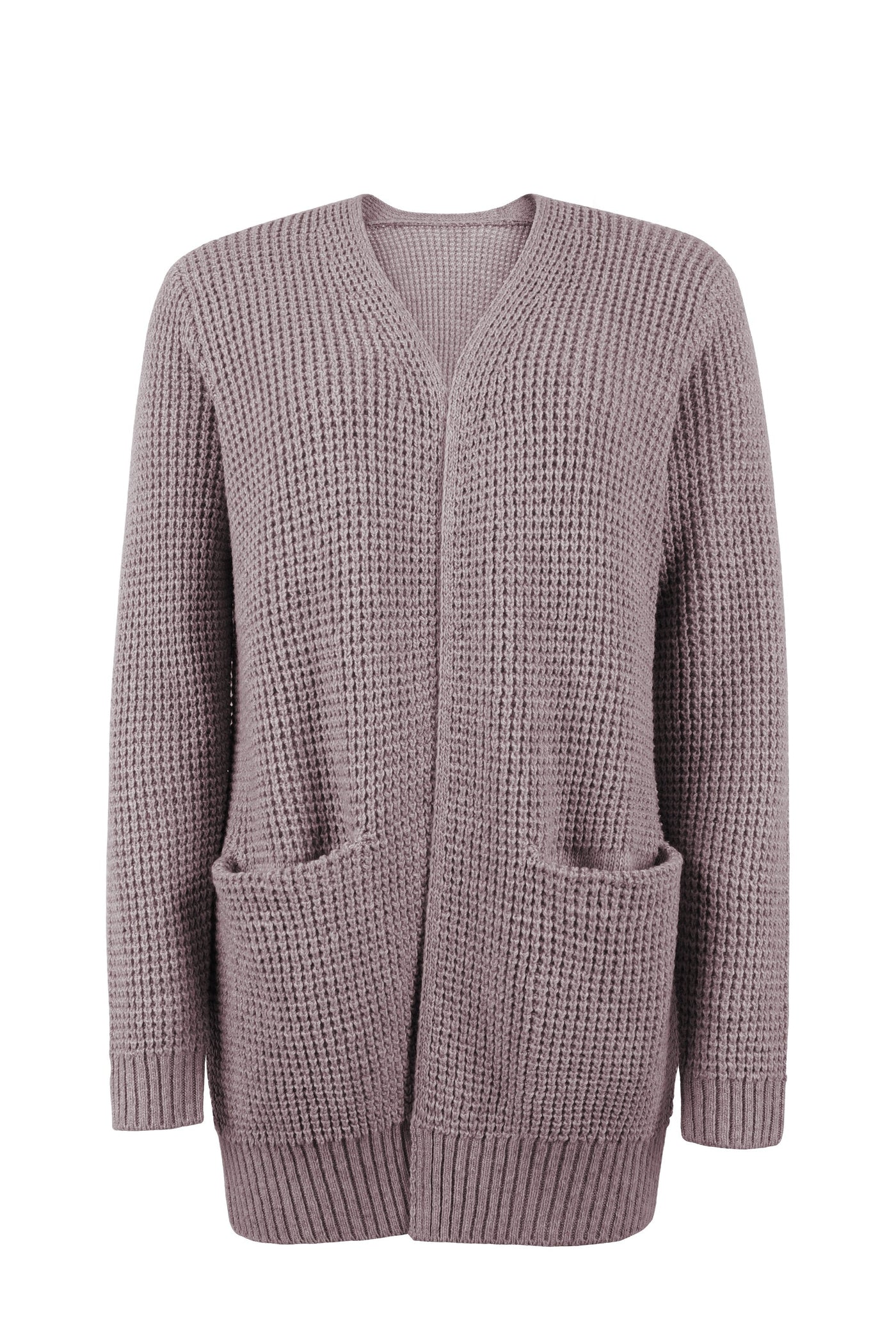Lange Strickjacke mit Taschen für Frauen
