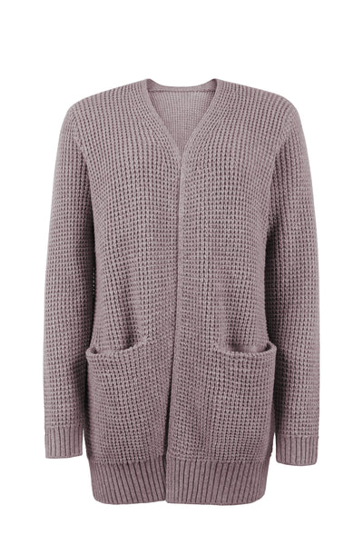 Lange Strickjacke mit Taschen für Frauen
