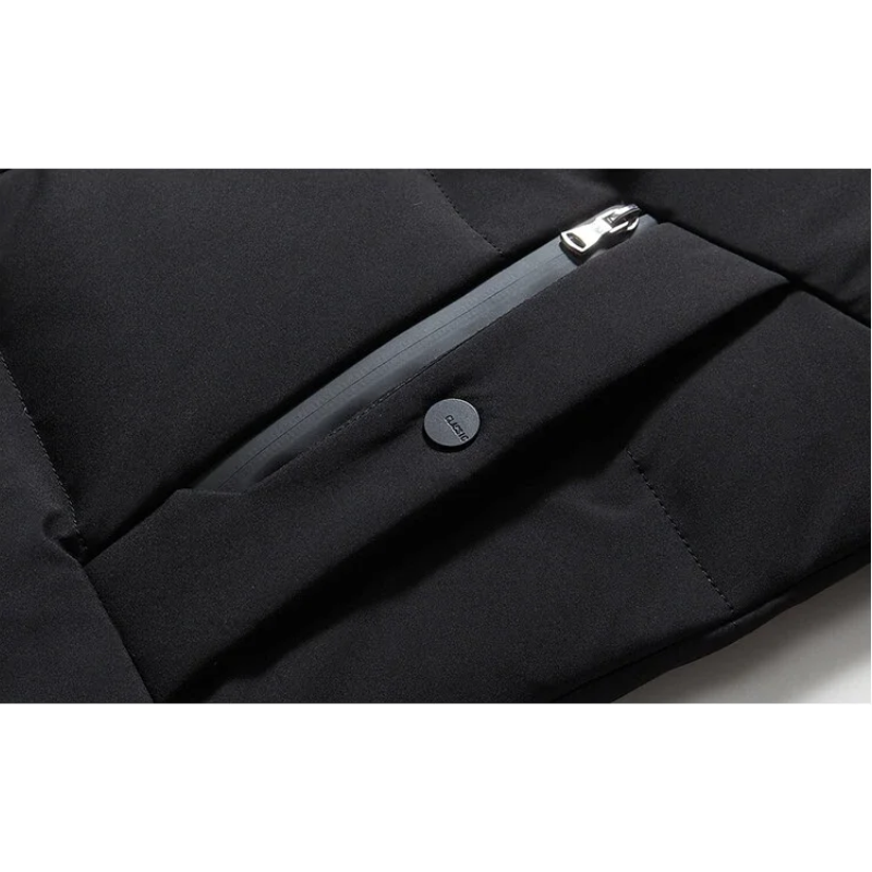 Zip-up Parka Jacke mit Pelzkapuze für Herren