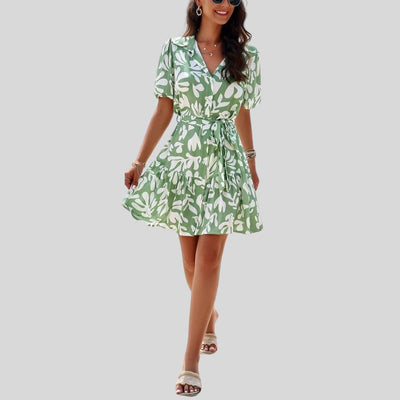 Hemdkleid mit abstraktem Druck