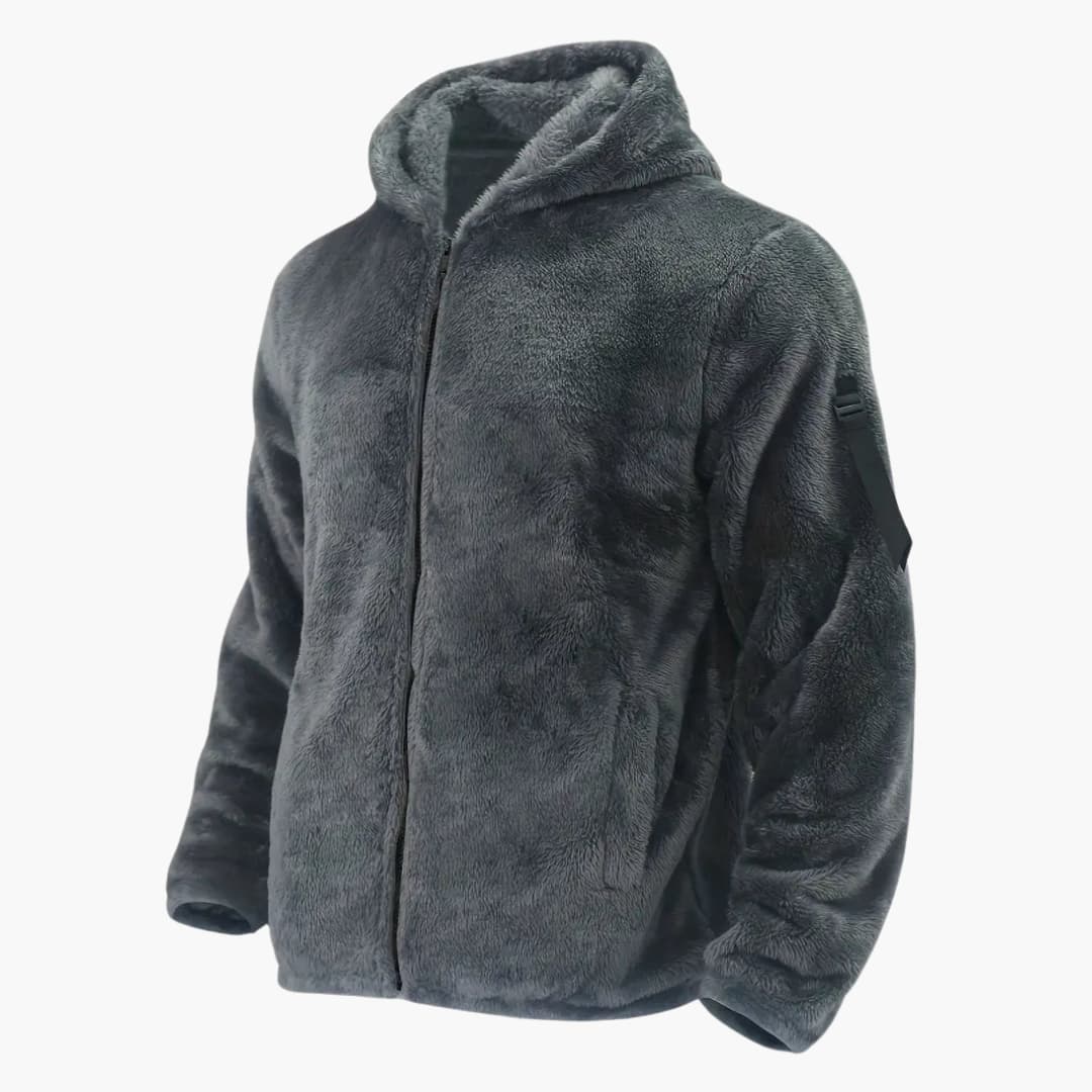 Herren Teddy jacke mit Reißverschluss und langen Ärmeln