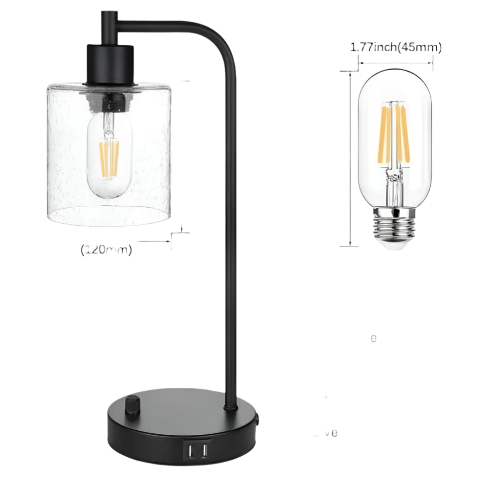 ClarityCharge LED-Schreibtischlampe – Modernen Glasschirm