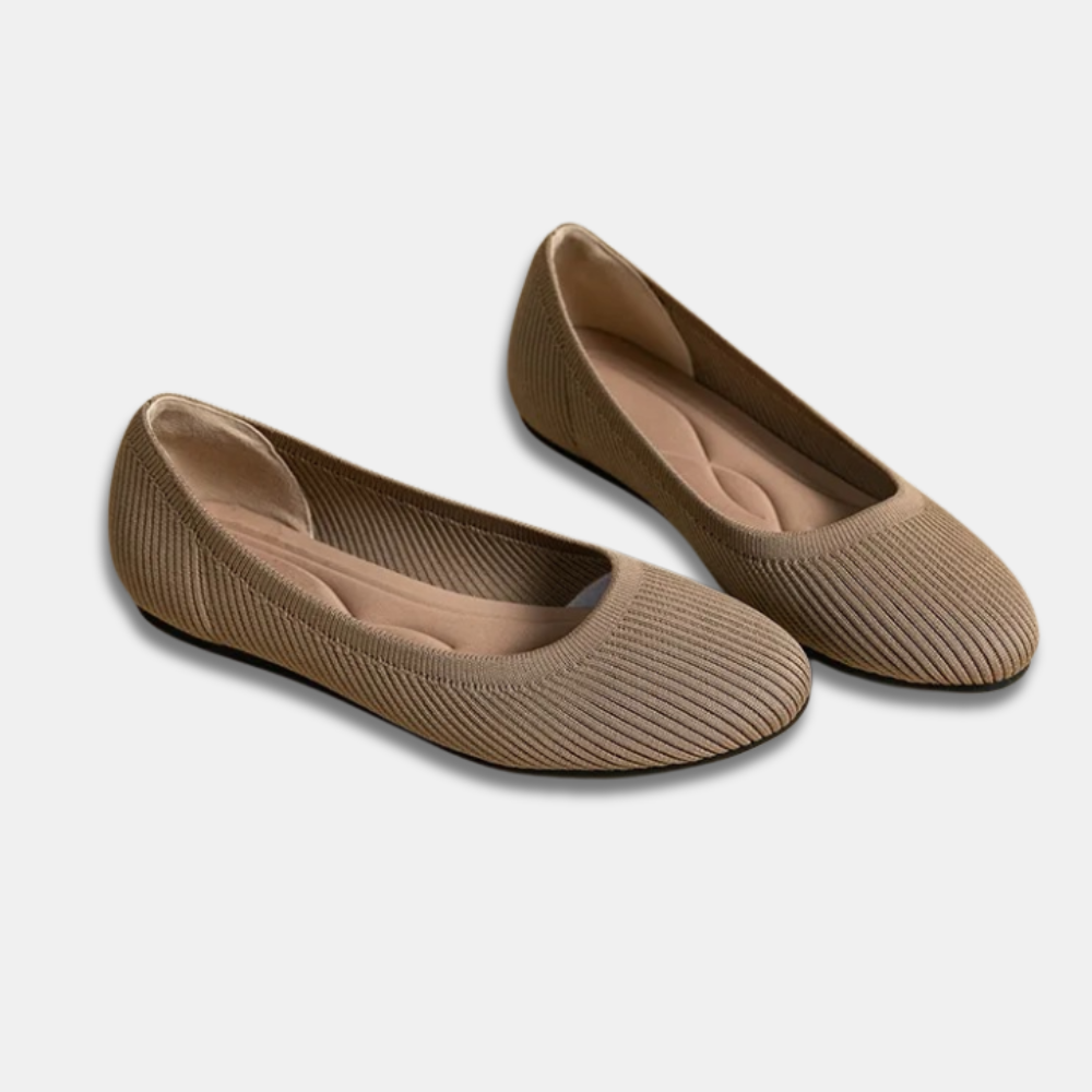 Ballerinas mit Strickstruktur | Rundkappe | Komfortabel & Minimalistisch
