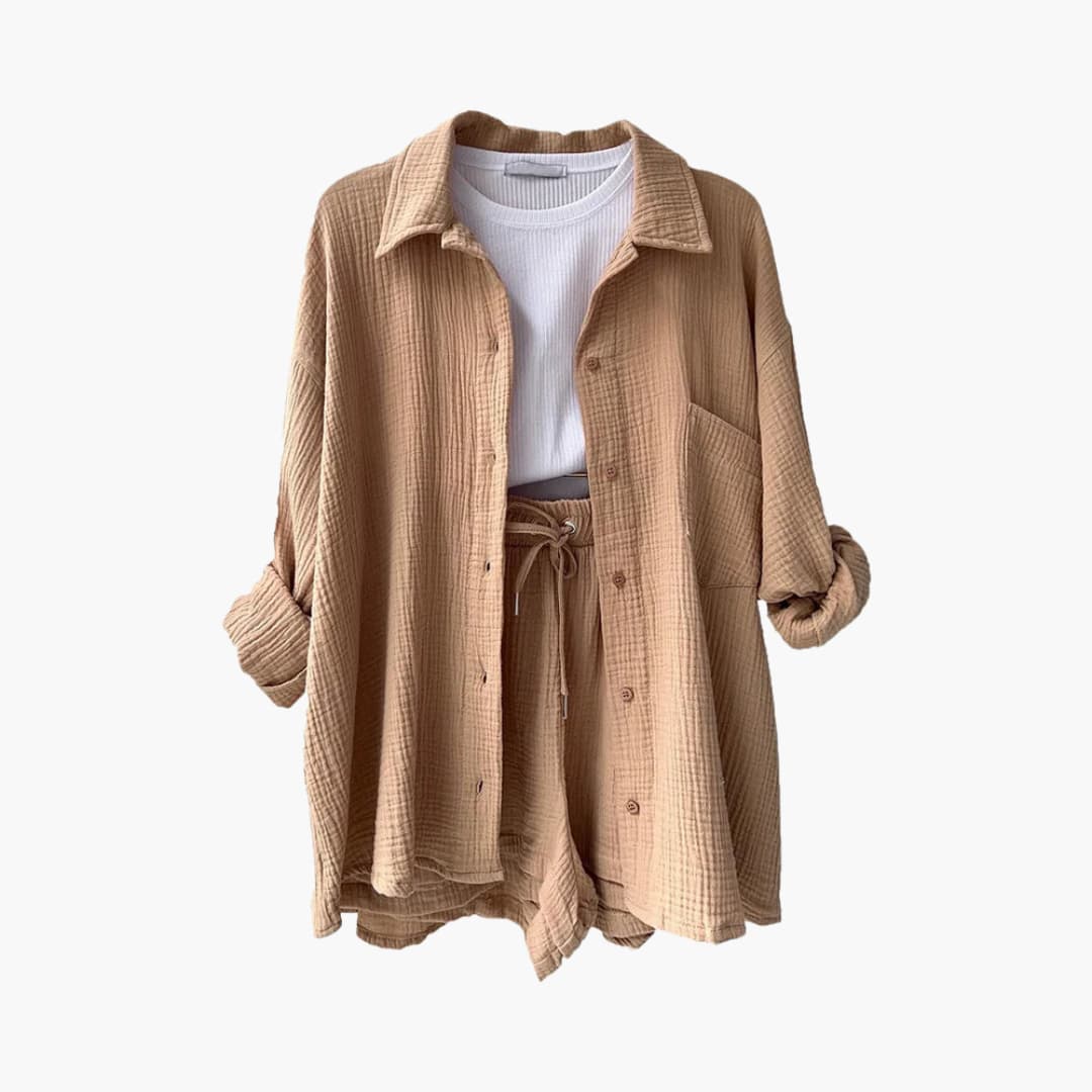 Musselin Zweiteiler für Damen - Leichtes Co-ord Set für den Sommer