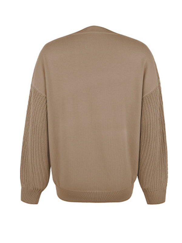 Lockerer Langärmeliger Strickpullover für Damen
