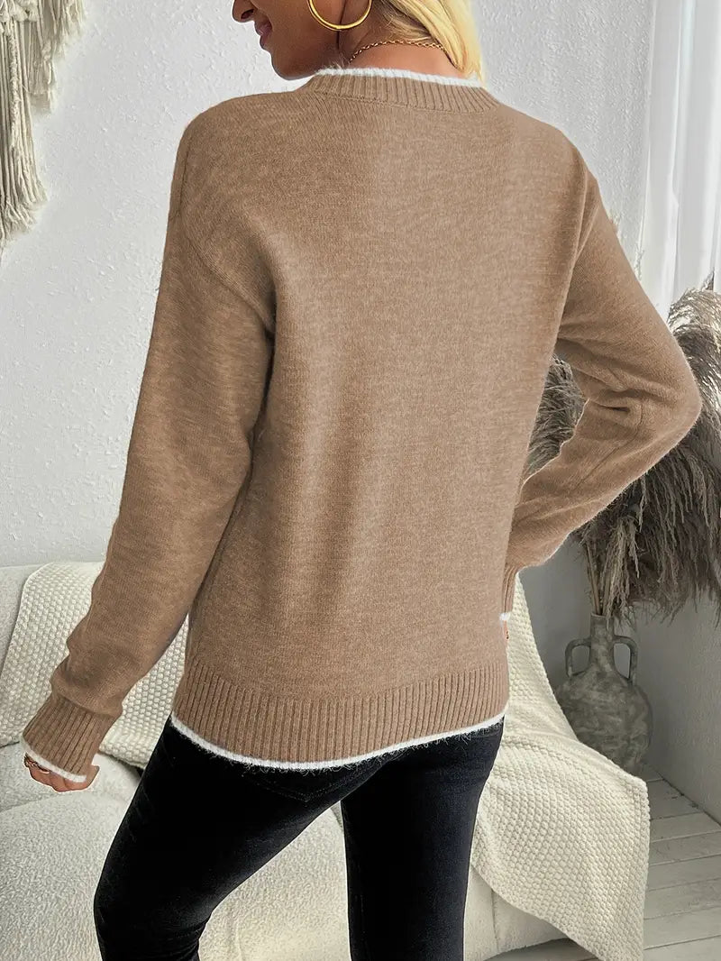 SCHNEEFLOCKEN-MUSTER RUNDHALS-PULLOVER | WARM, STILVOLL, BEQUEM