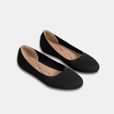 Ballerinas mit Strickstruktur | Rundkappe | Komfortabel & Minimalistisch