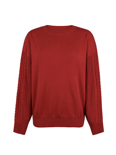 Lockerer Langärmeliger Strickpullover für Damen