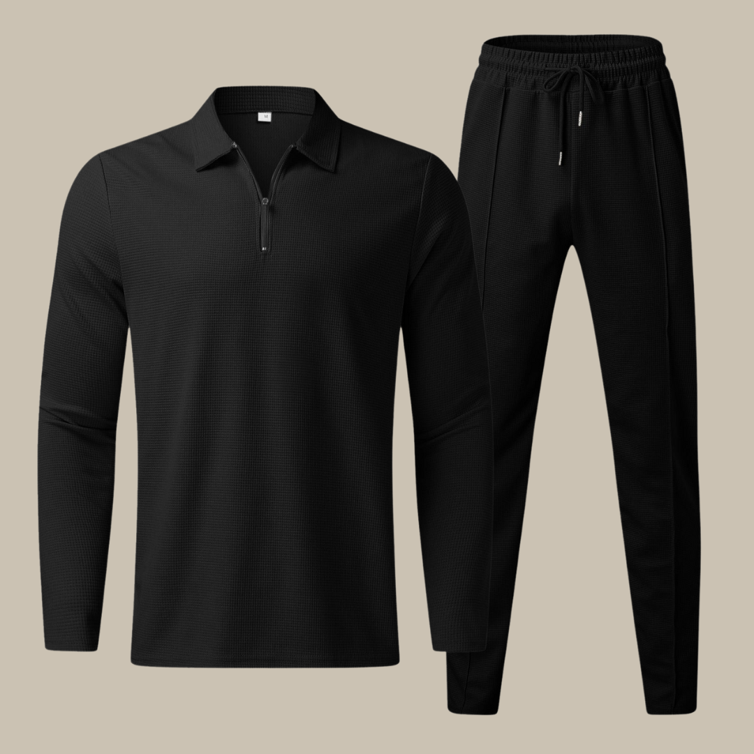 Zweiteiler für Herren - Leichtes Poloshirt mit Sommer-Jogger für die warme Jahreszeit