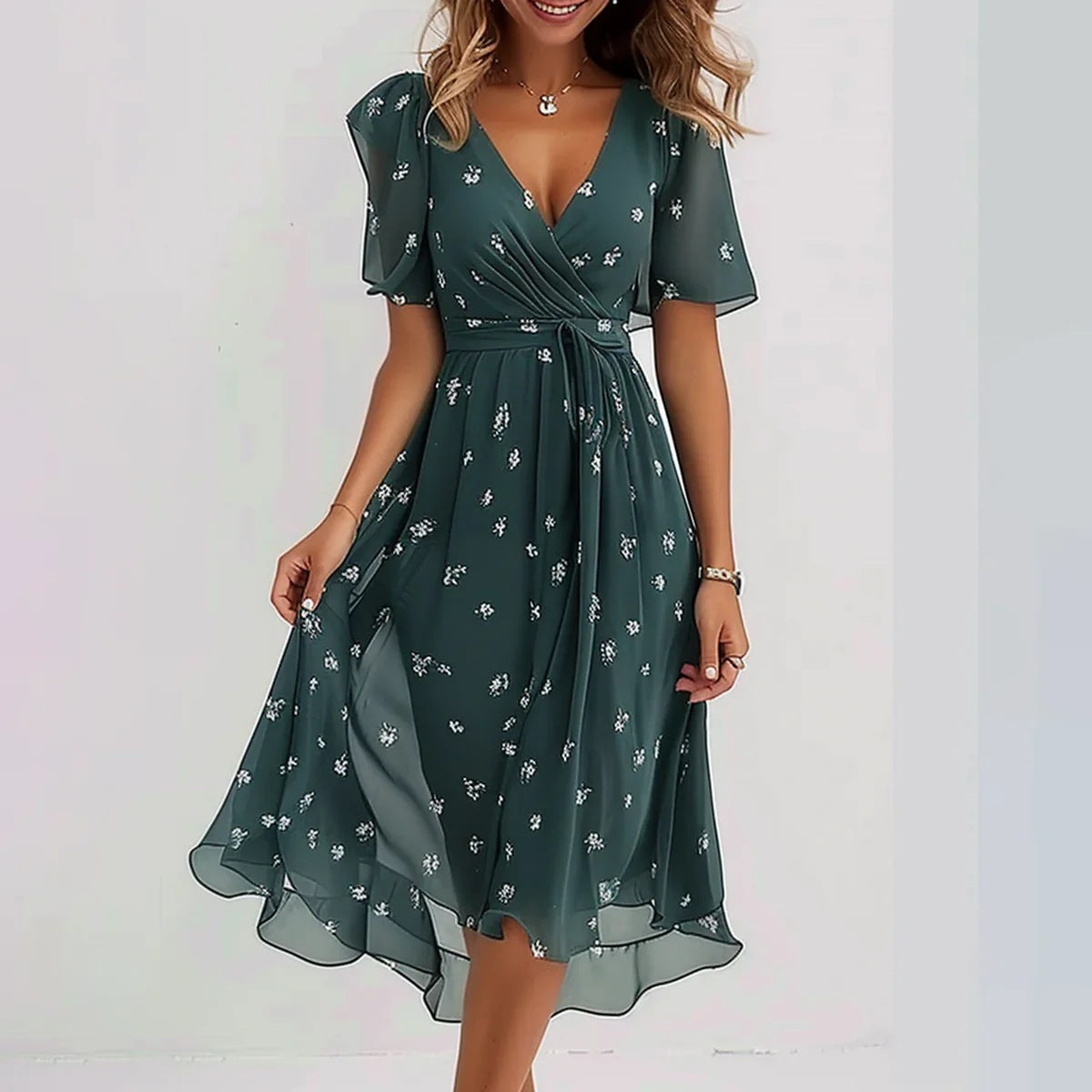Maxikleid für Damen - Mühelos Elegantes Chiffon-Kleid für Sommer