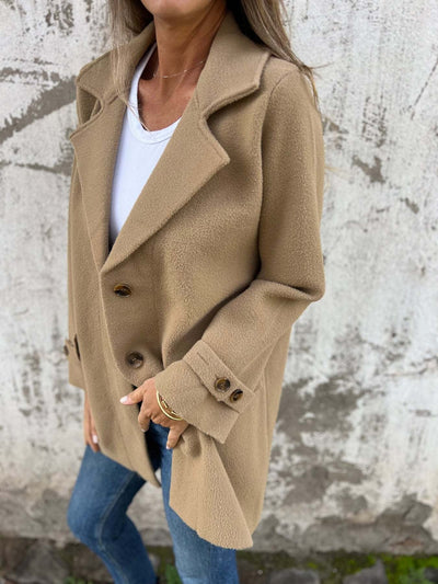Strickmantel mit Geknöpftem Revers für Damen