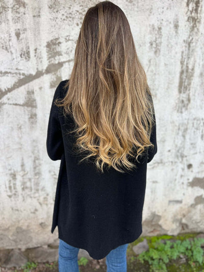 Strickmantel mit Geknöpftem Revers für Damen