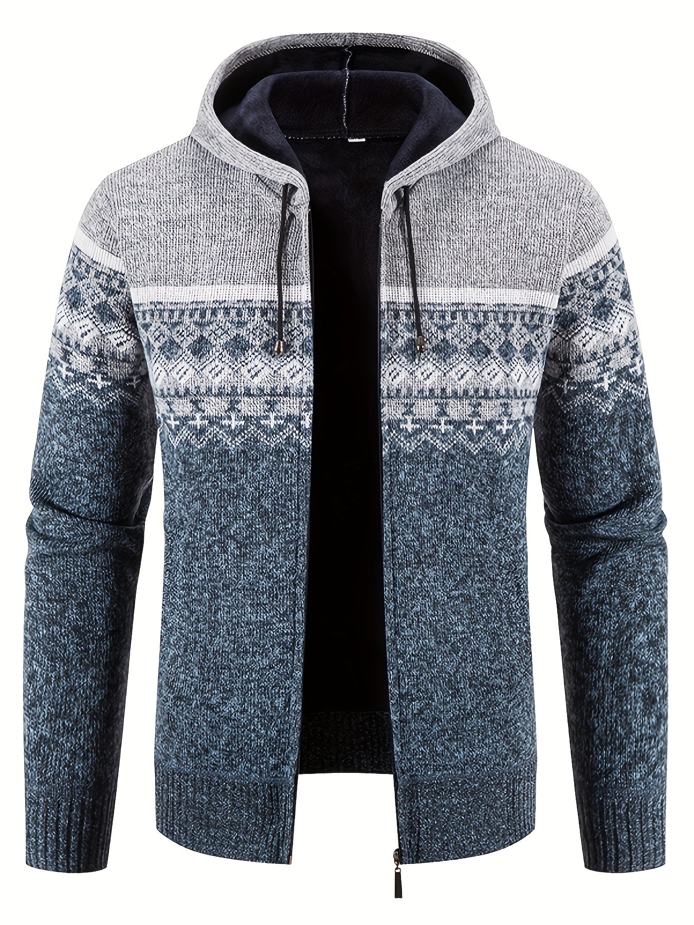 Strick-Hoodie mit Rautenmuster für Herren